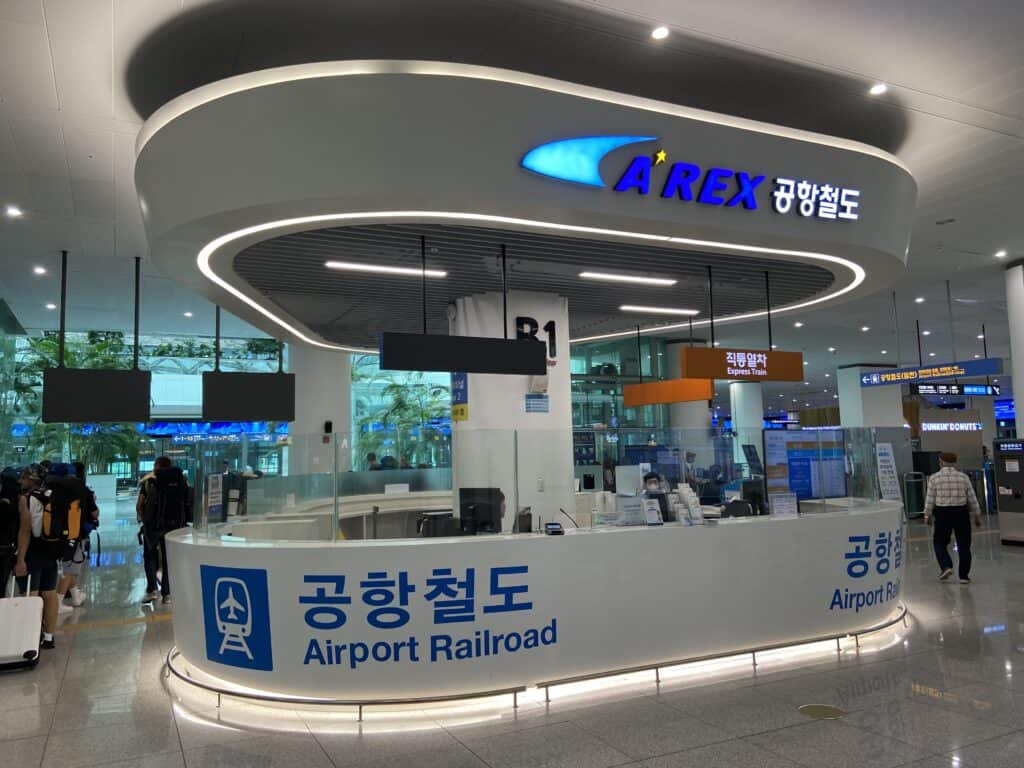 AREX Airport Railroad ticket counter Incheon Airport B1 Transportation Center