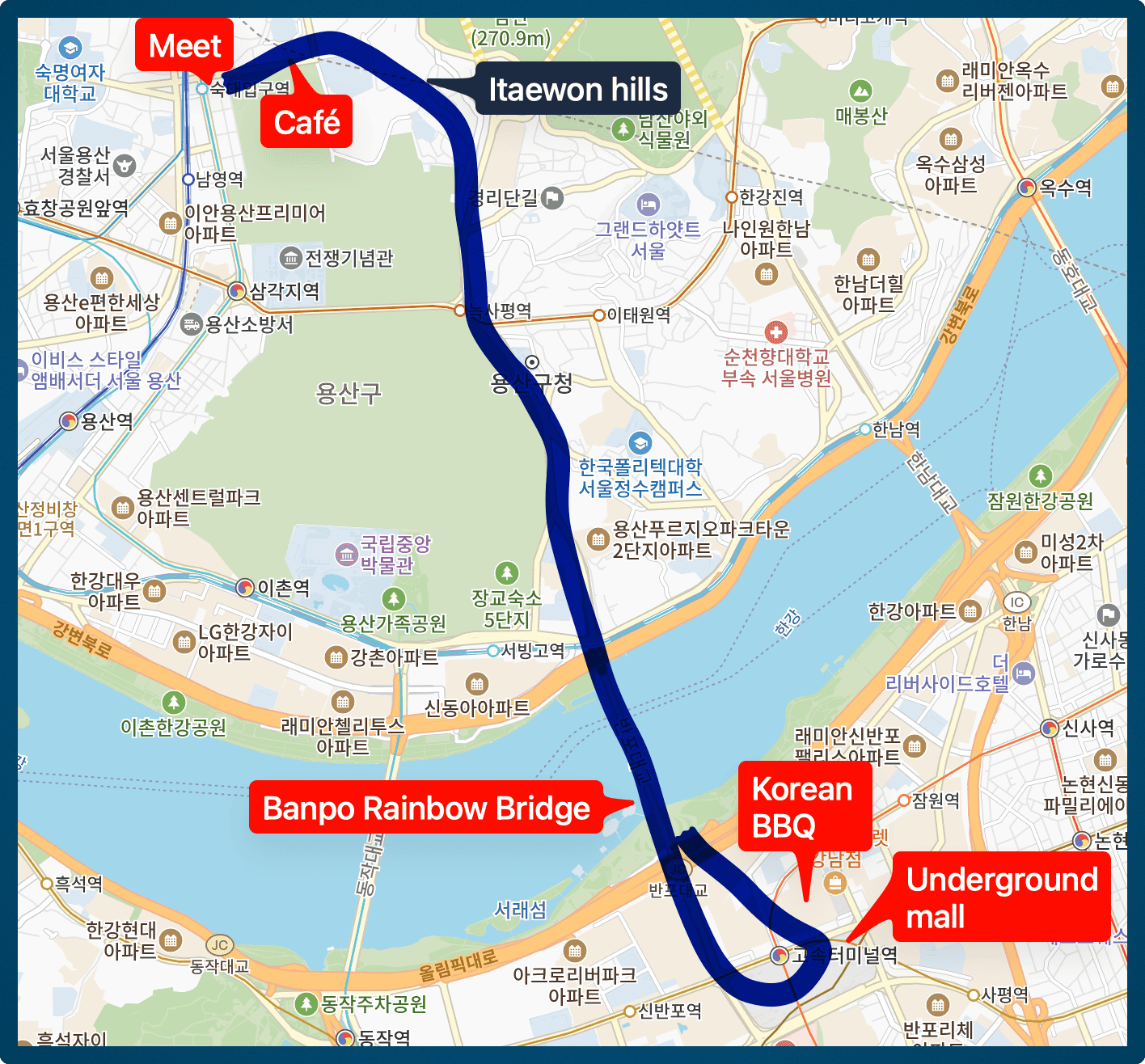 Seoul After Dark route