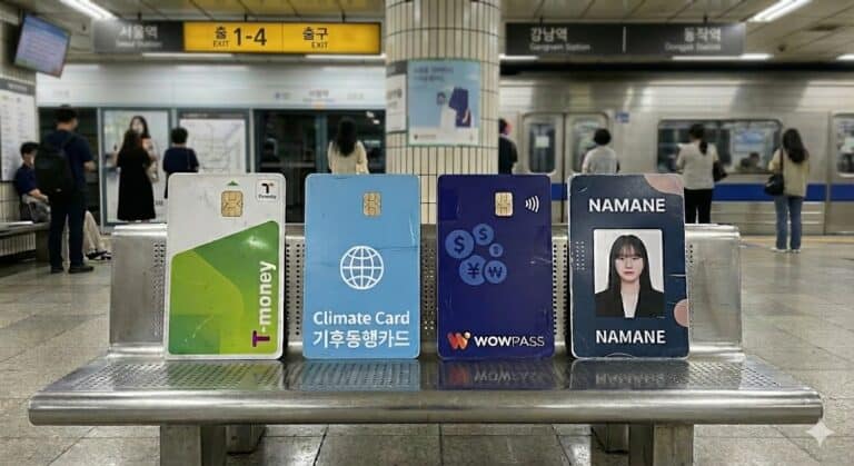 Seoul transport cards 2026 T-money Climate Card WOWPASS NAMANE comparison